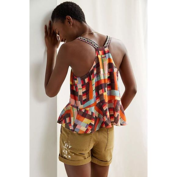 Anthropologie Pilcro Abstract Peplum Tank Size XL - Picture 4 of 8
